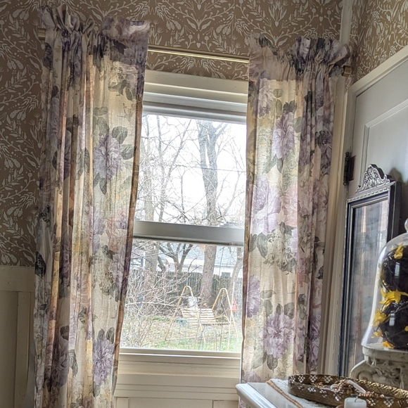 Vintage Floral Patterned Curtains Set Of 4 - Picture 6 of 6
